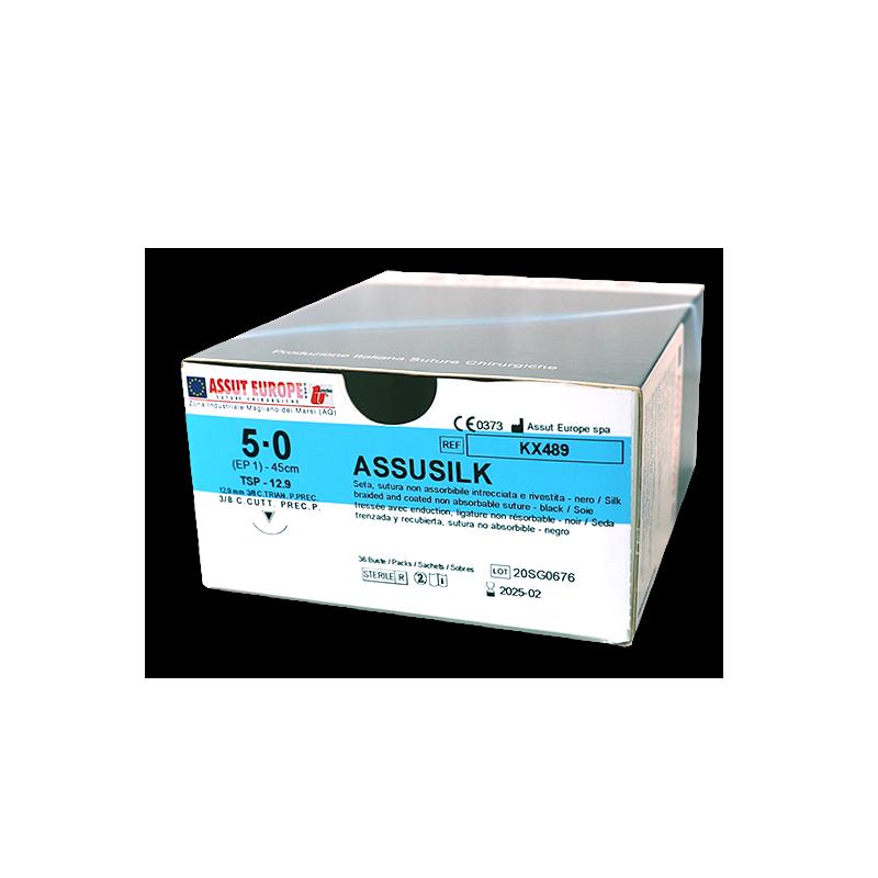 АССУСІЛК (шовк), USP 1, чорний плетений з покриттям 250 см, без голки